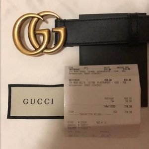 Gucci 1 inch Leather belt with Double G buckle